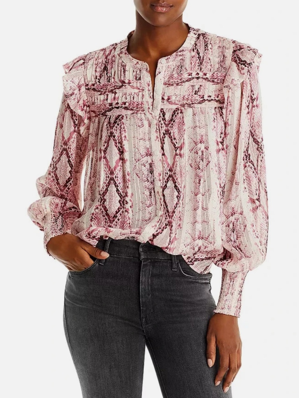 Aqua Pink Snake Blouse